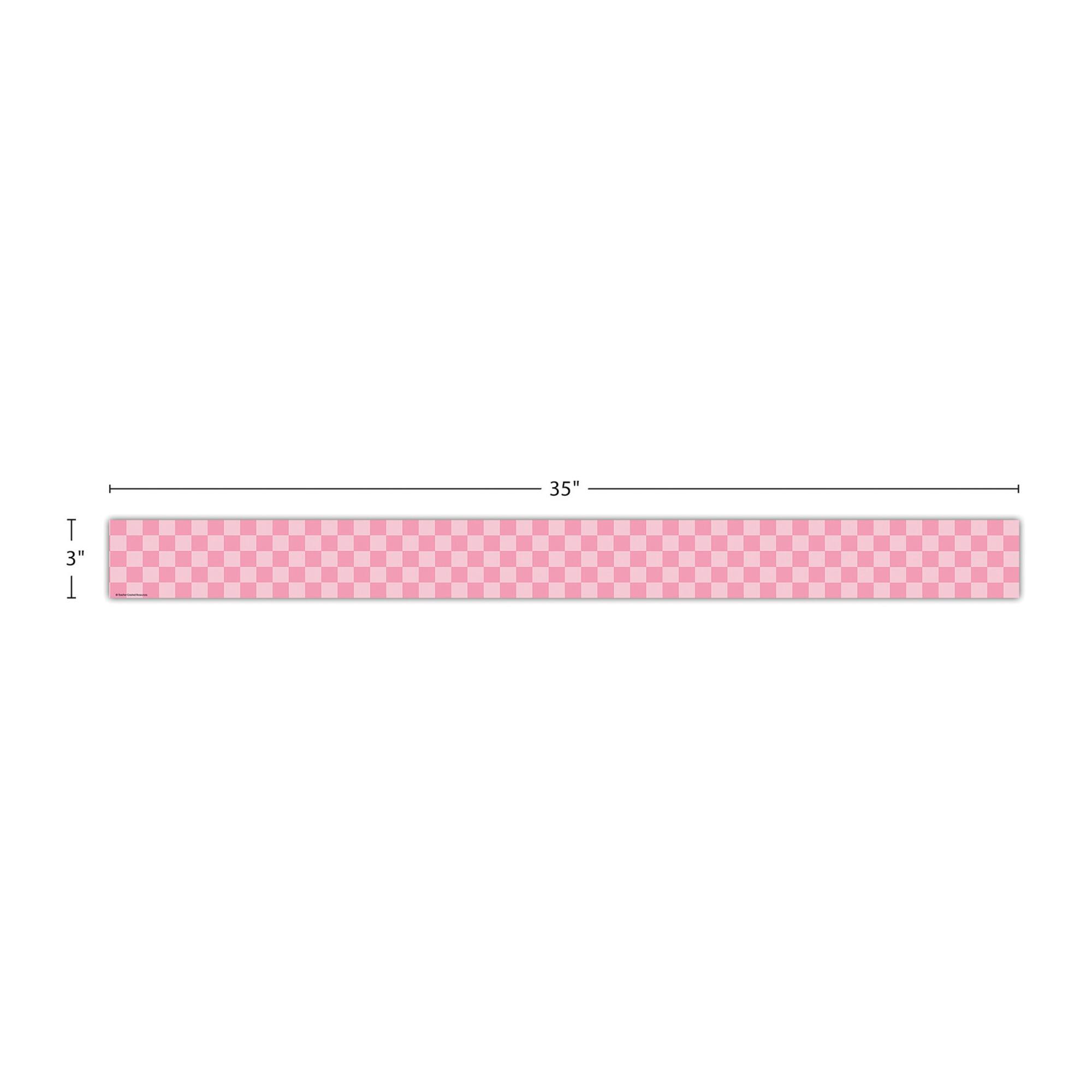 Teacher Created Resources® Cool for School Pink Checkers Border Trim, 6 Packs of 12